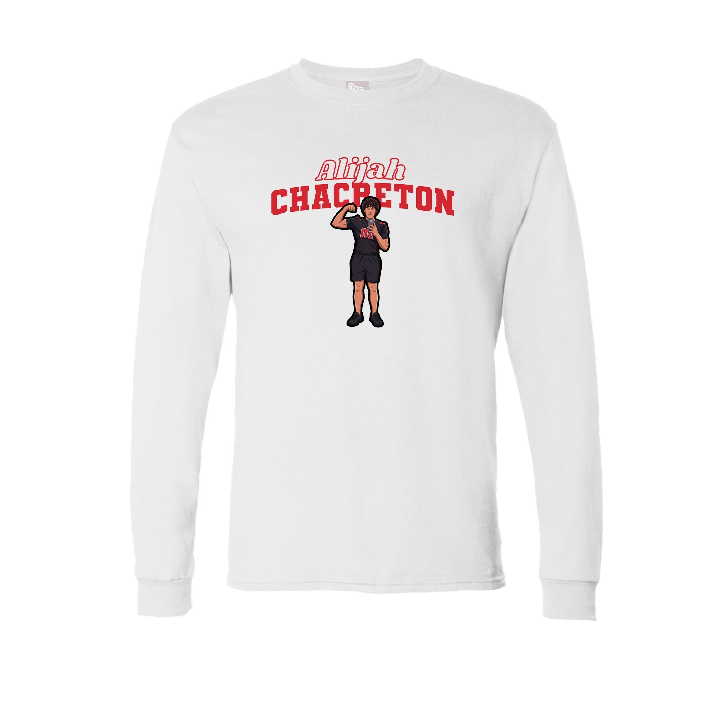 Long Sleeve Tee — Name Arch in White