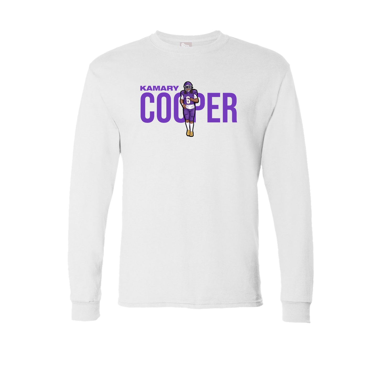 Long Sleeve Tee — Player Name in White