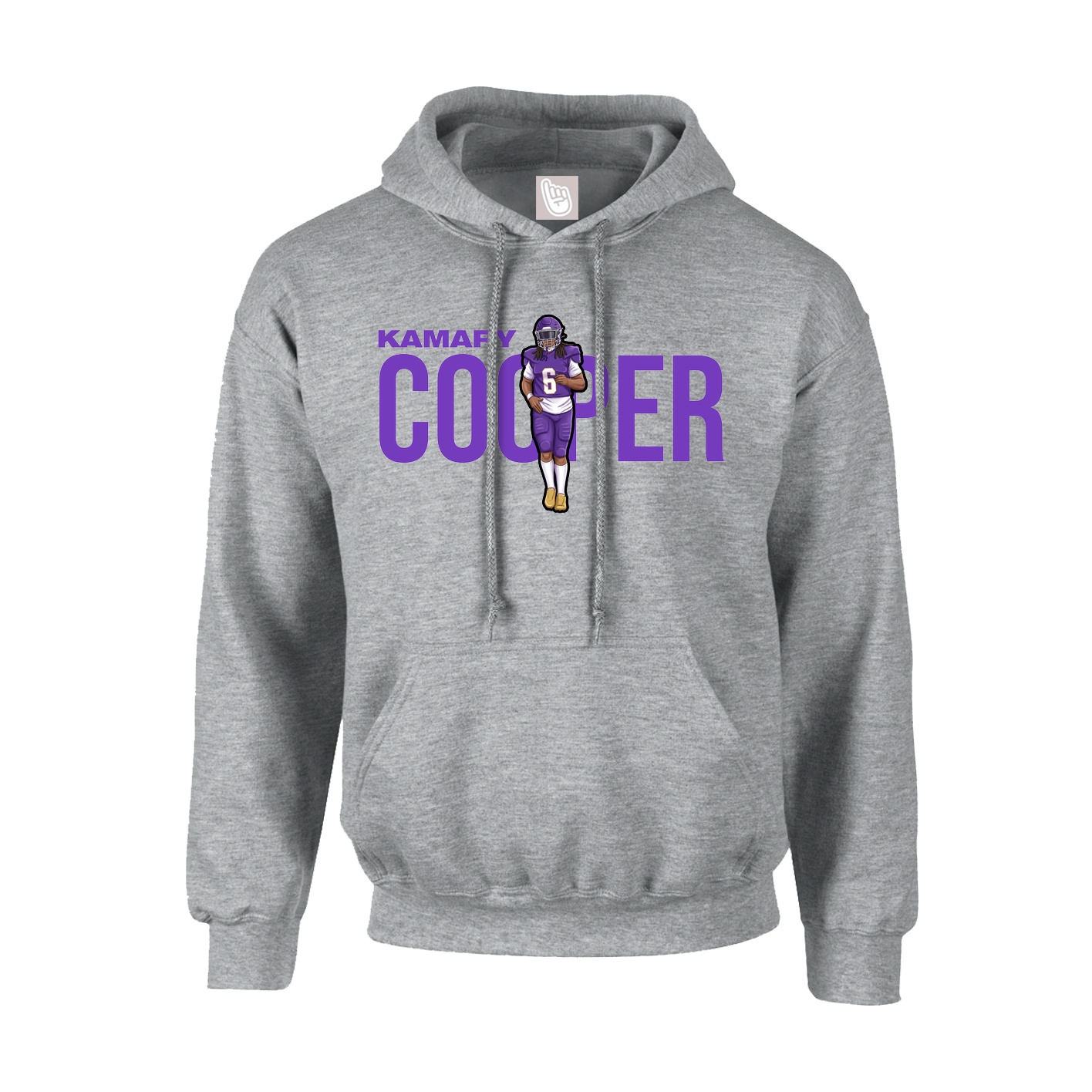 Youth Hoodie — Player Name in Grey