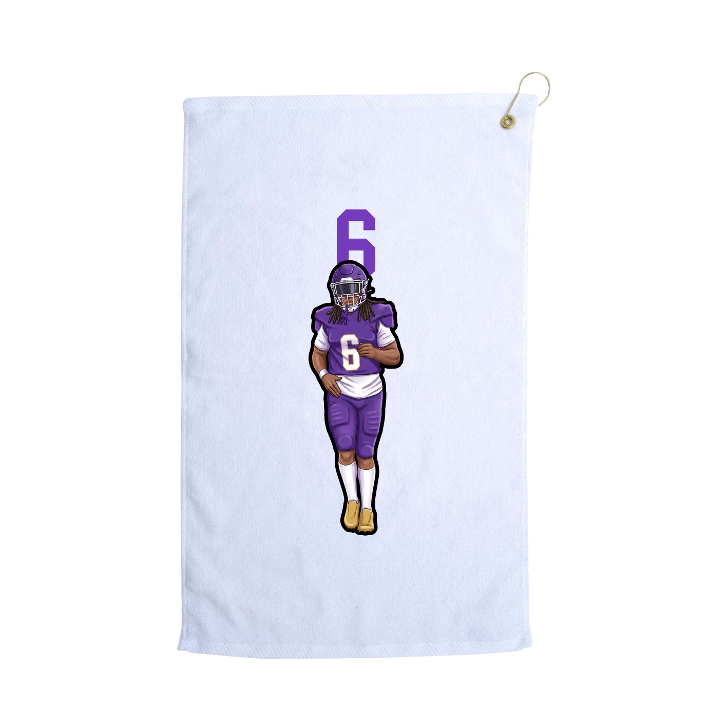 Golf Towel — Number Top in White