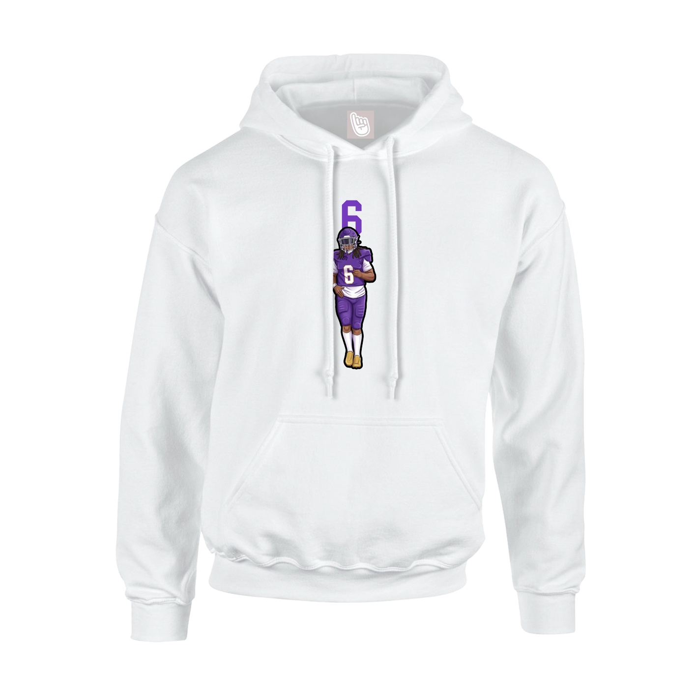 Hoodie — Number Top in White