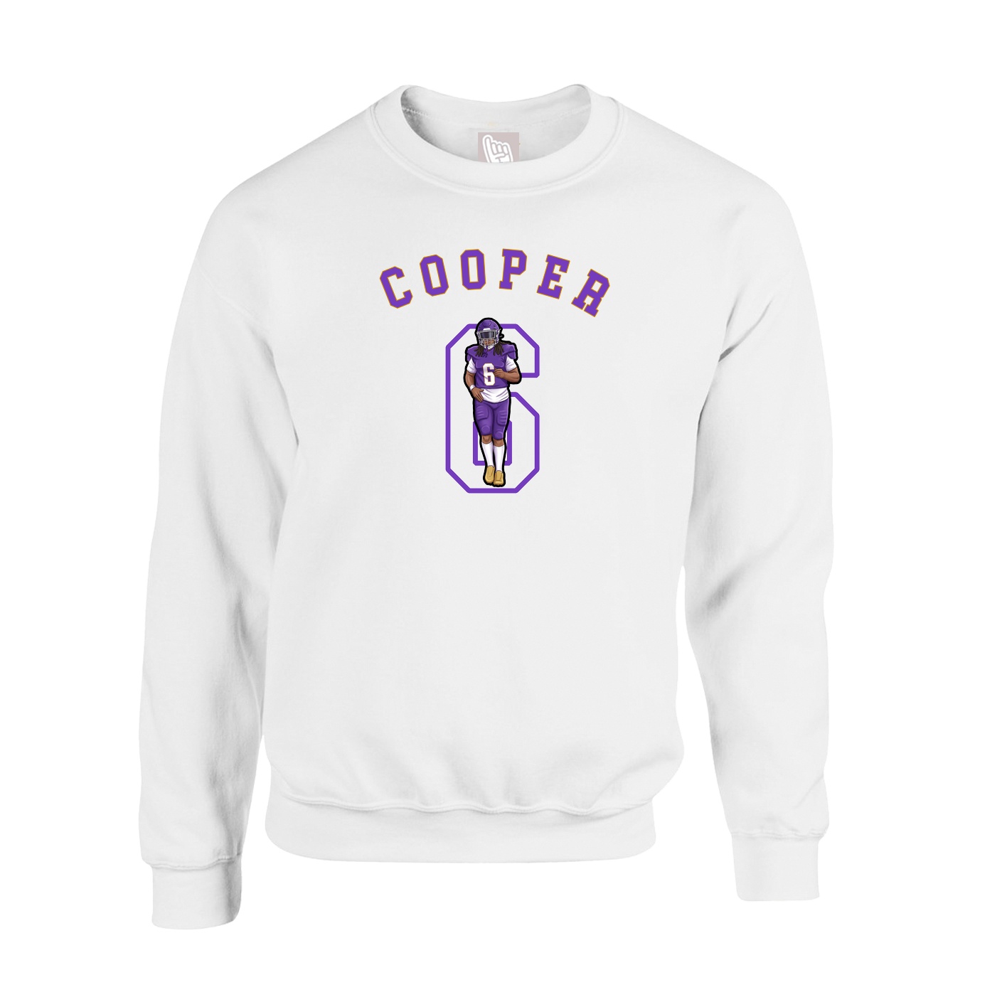 Fleece Crew — Shirsey Arch in White