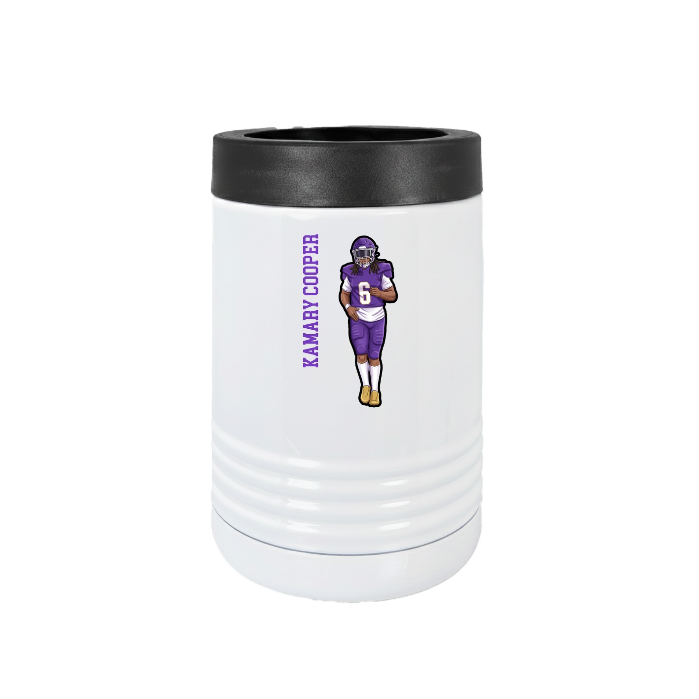 Beverage Holder — Name Vertical in White