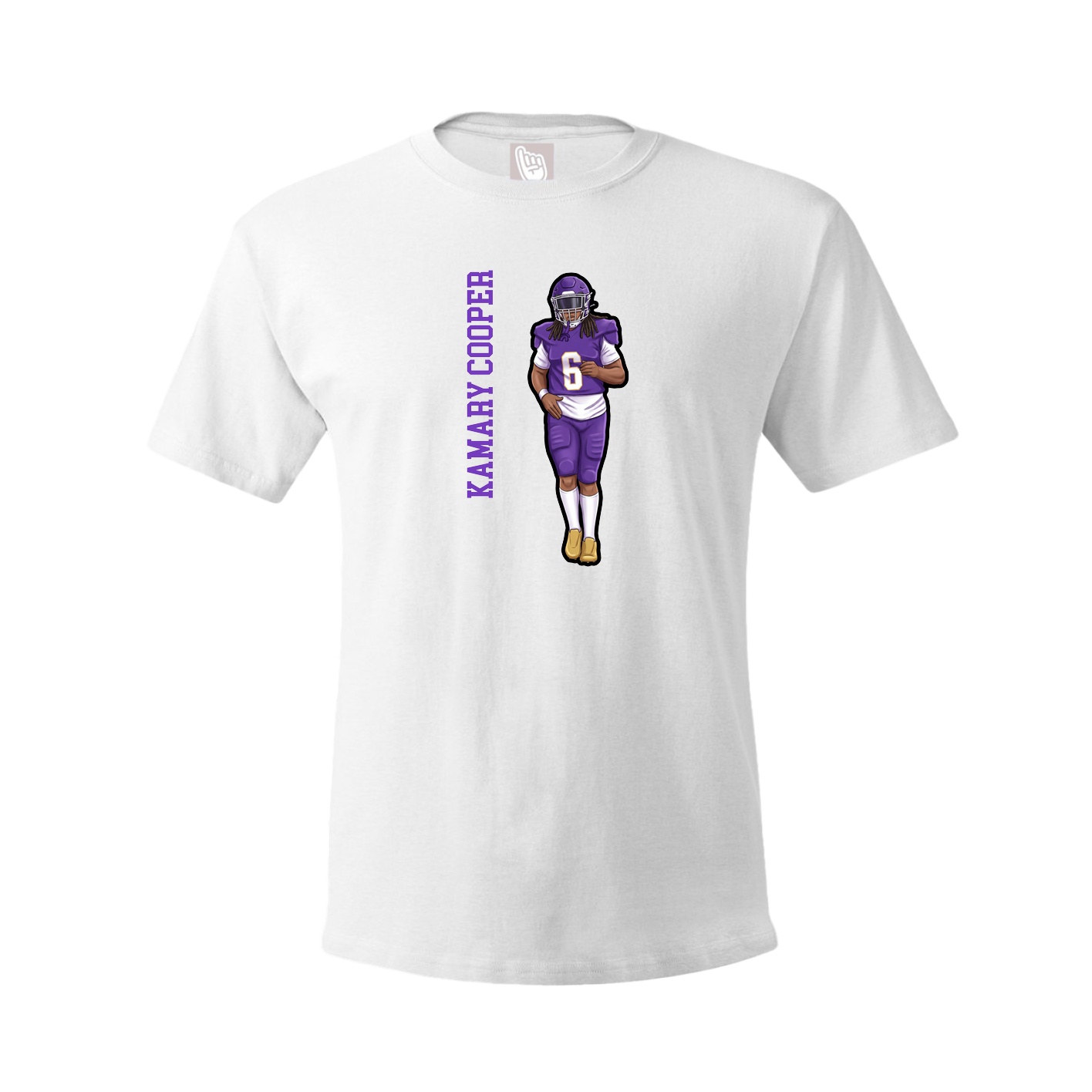 Tee — Name Vertical in White