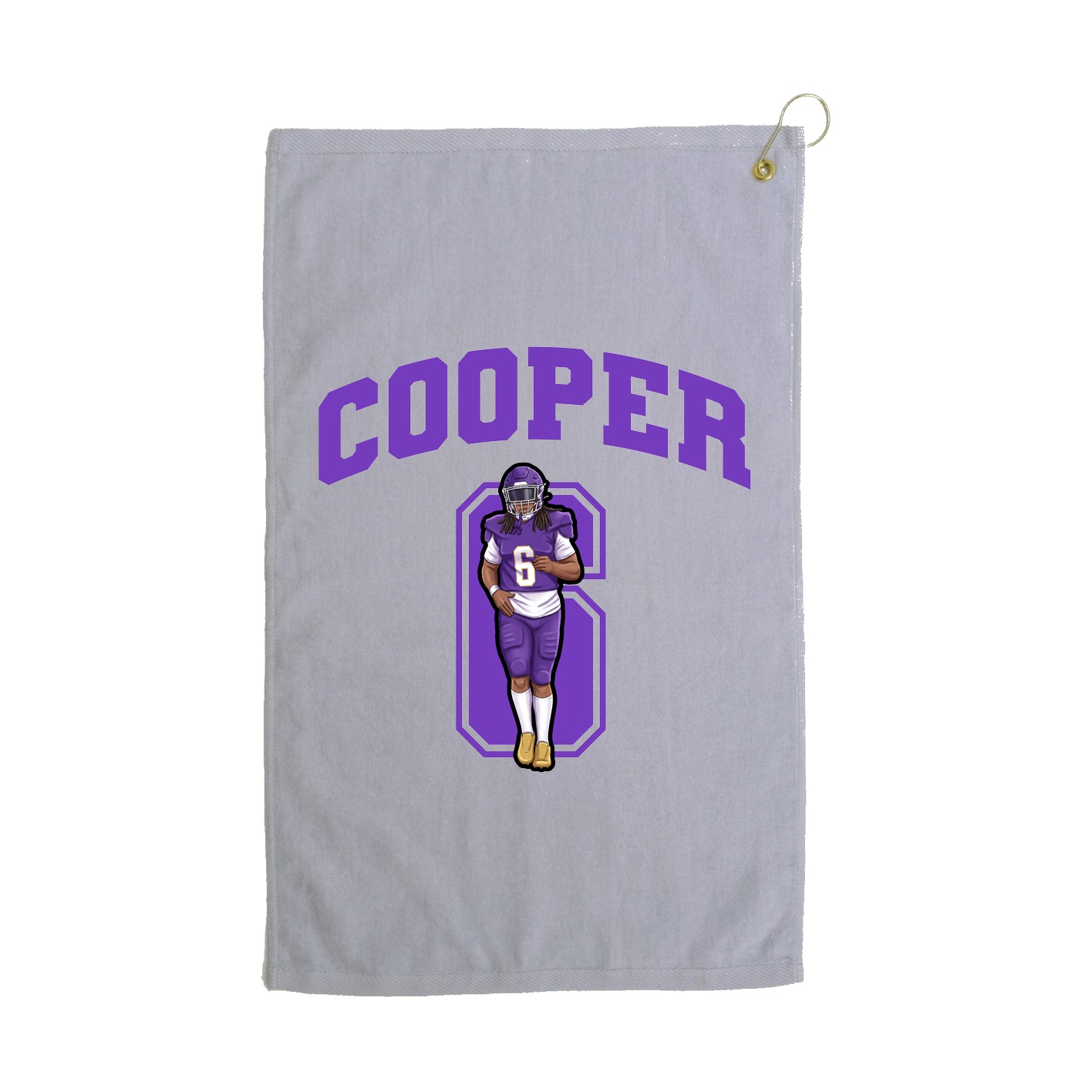 Golf Towel — Number in Grey