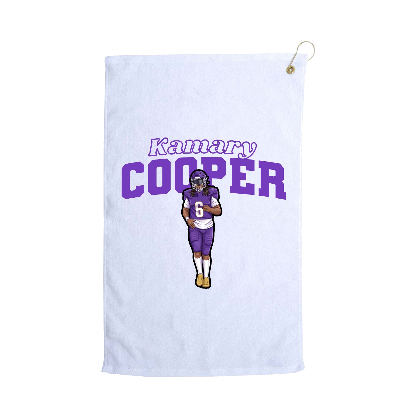 Golf Towel — Name Arch in White