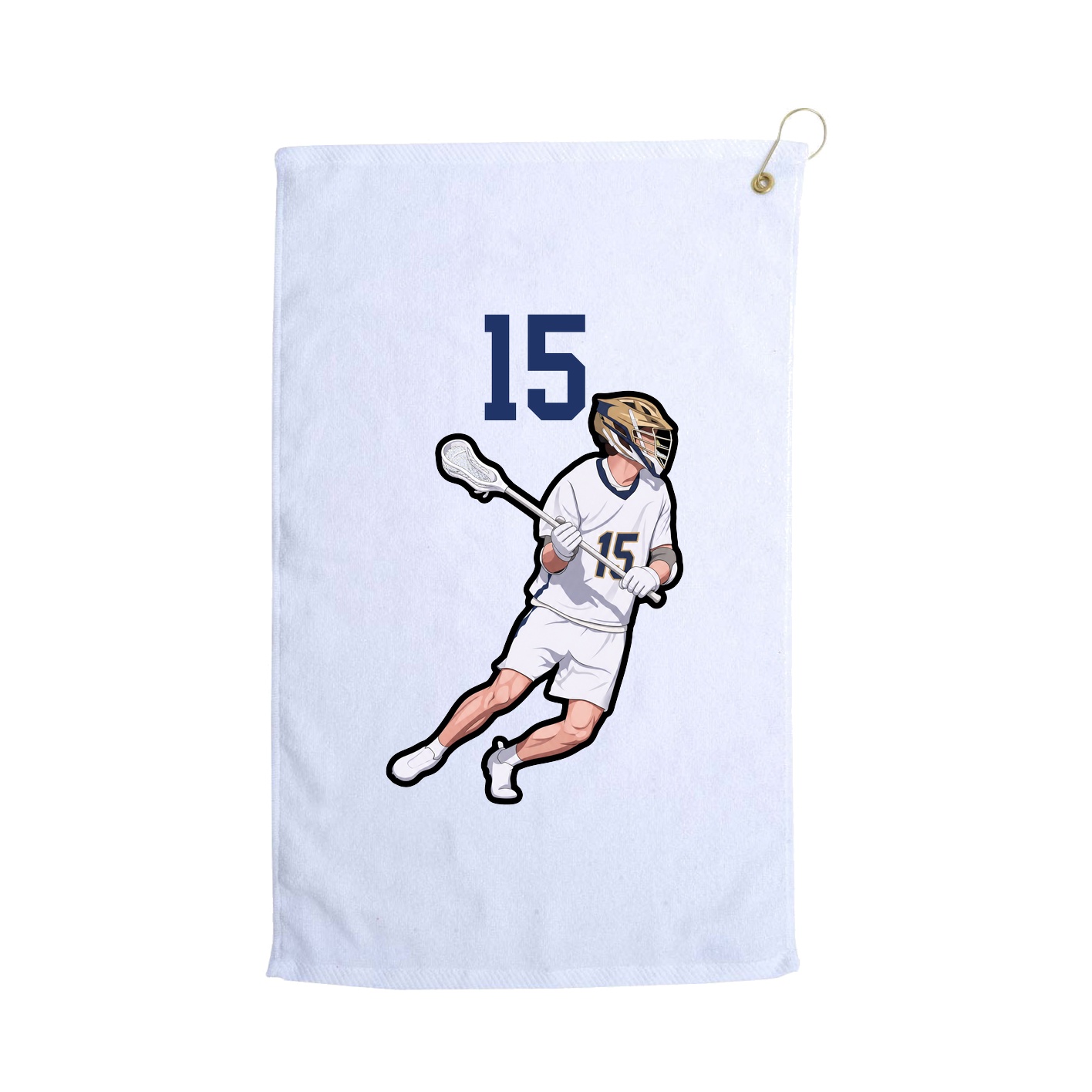 Golf Towel — Number Top in White