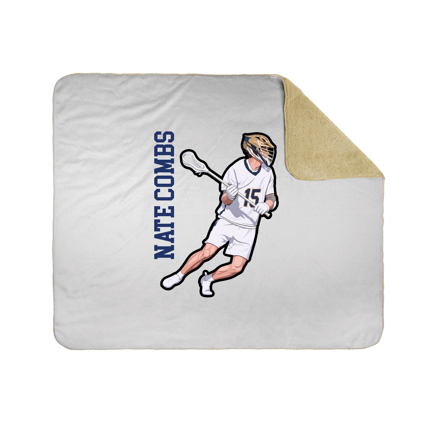 Throw Blanket — Name Vertical in White