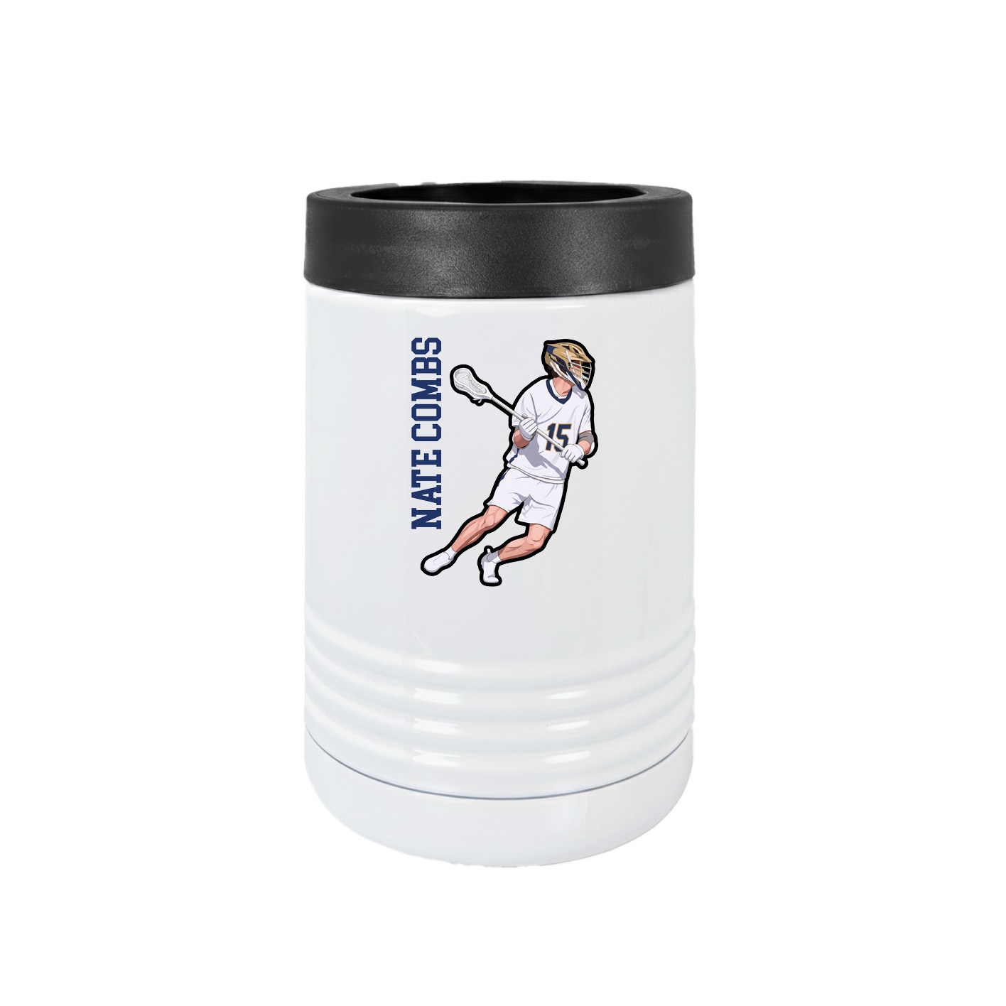 Beverage Holder — Name Vertical in White