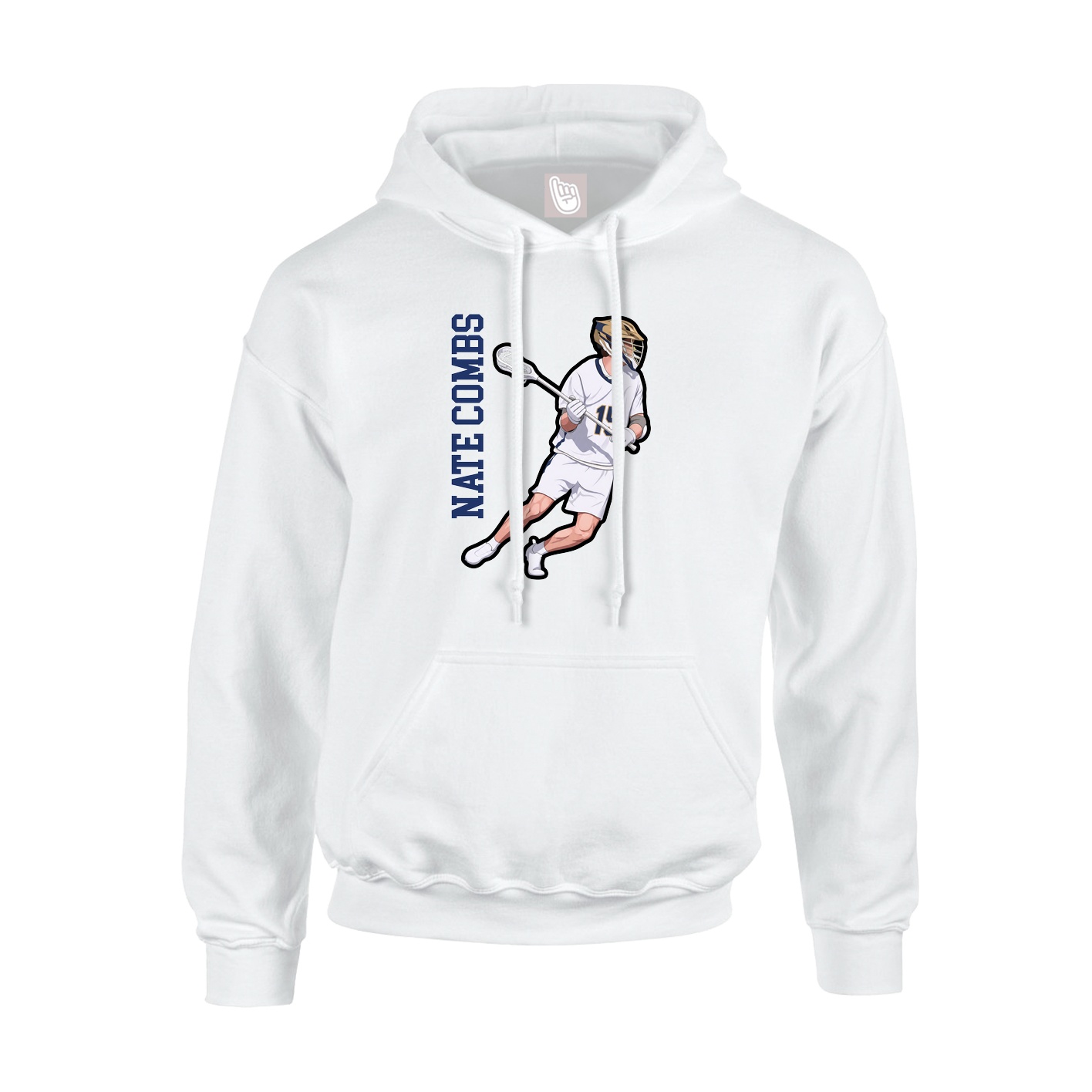 Youth Hoodie — Name Vertical in White