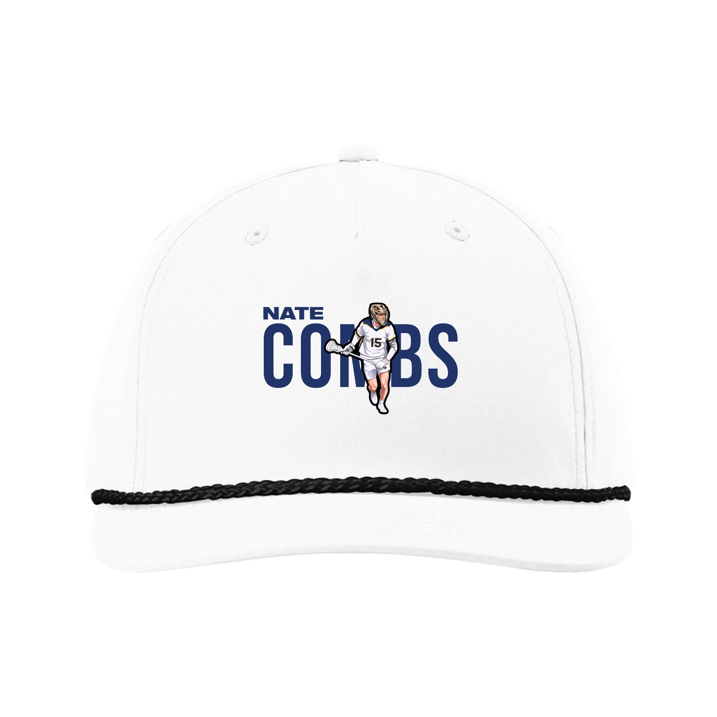 Five-Panel Classic Rope Cap — Player Name in White