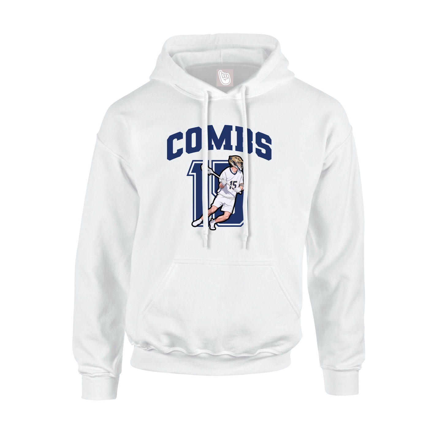 Hoodie — Number in White