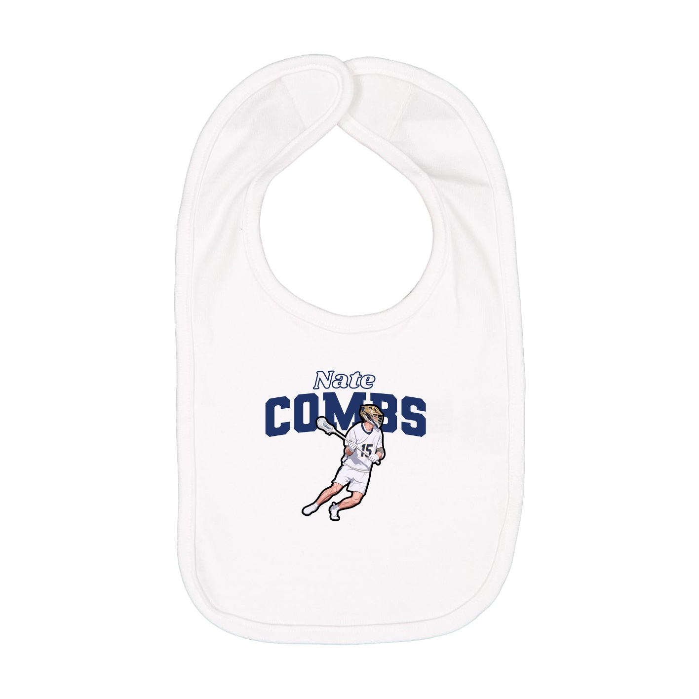 Infant Bib — Name Arch in White