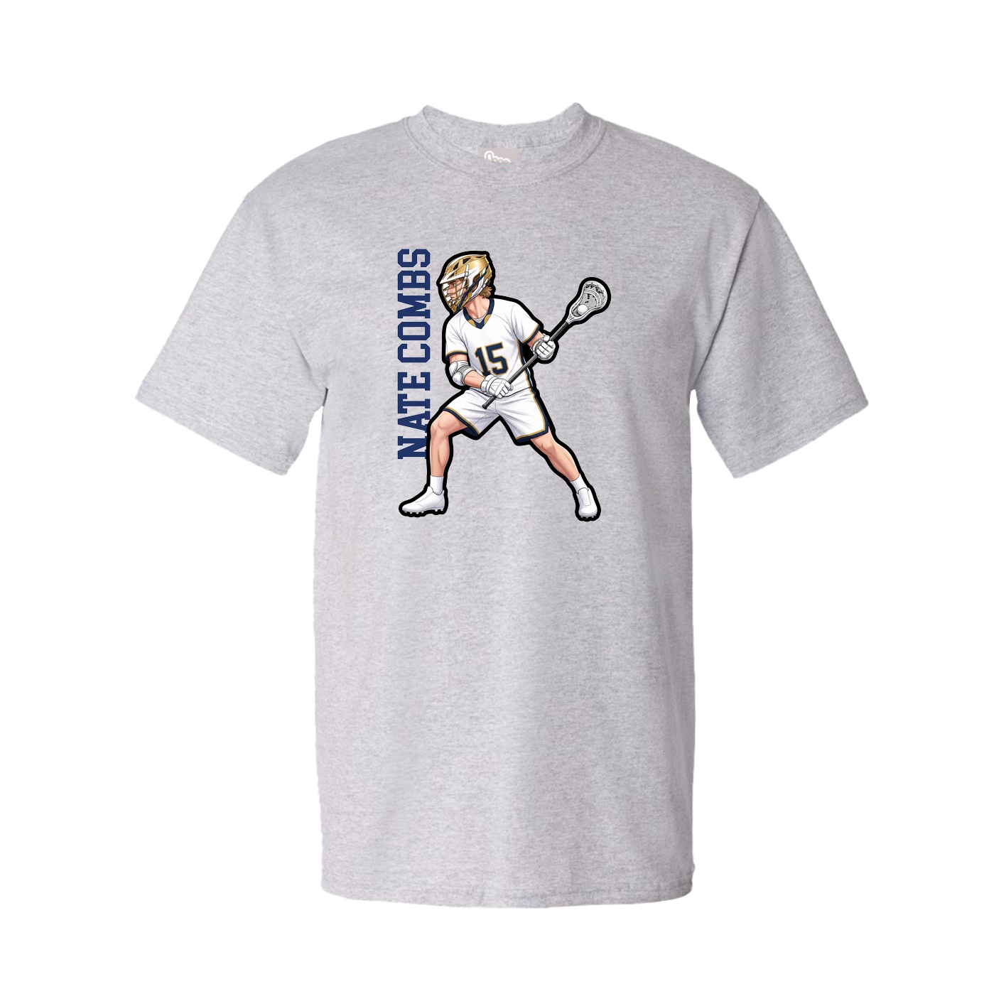 Youth Tee — Name Vertical in Grey