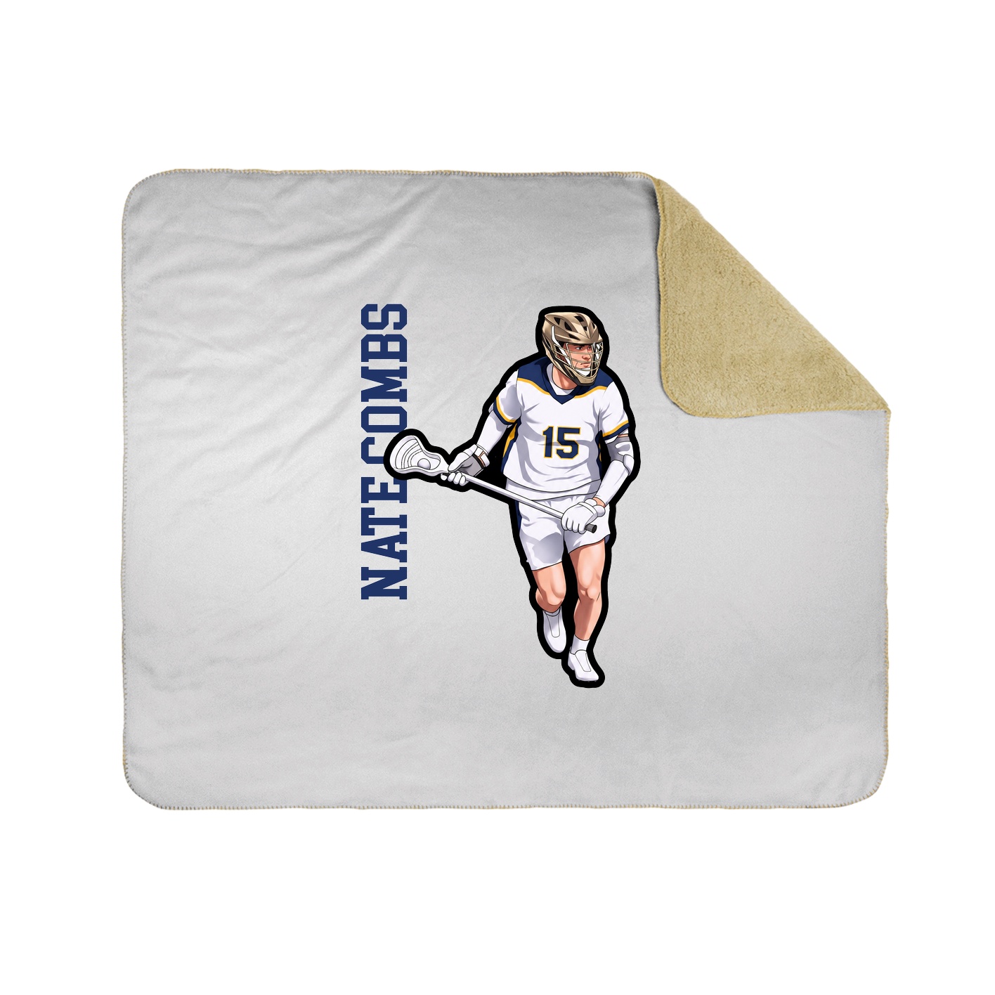 Throw Blanket — Name Vertical in White