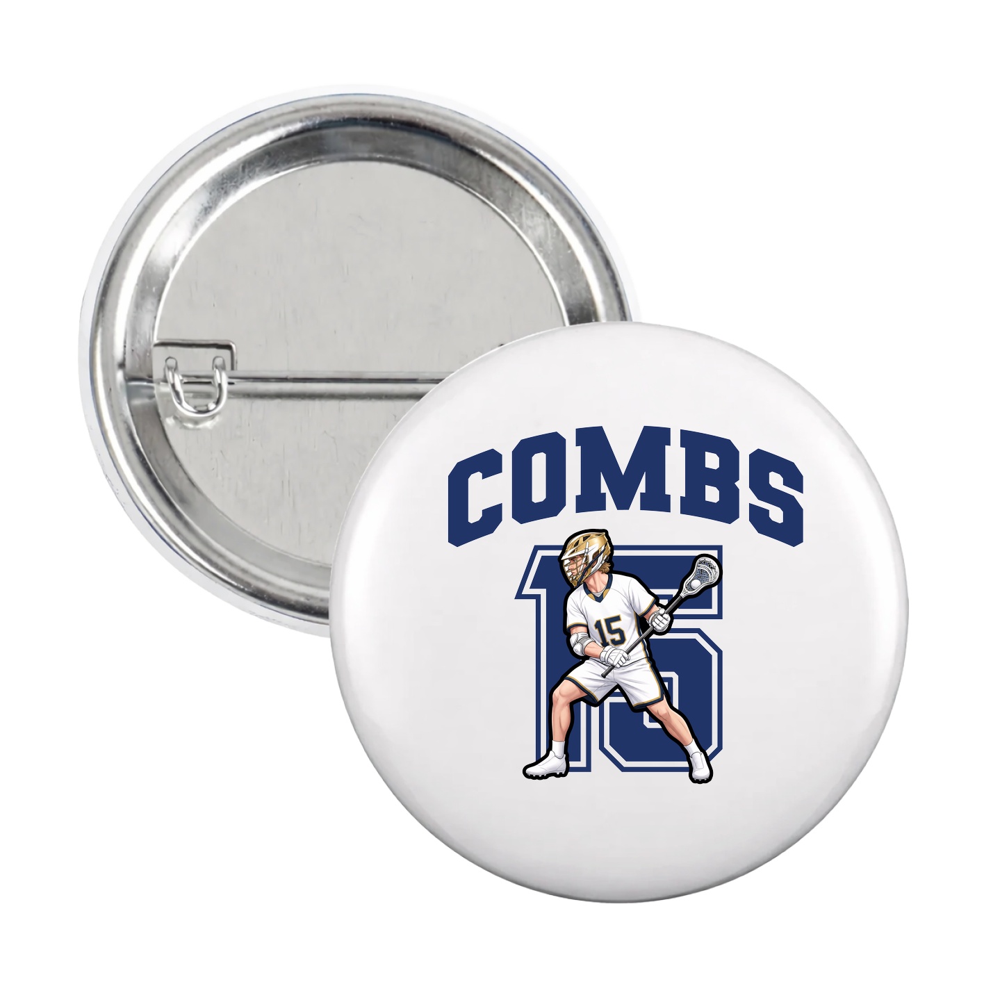 Game Day Button — Number in White