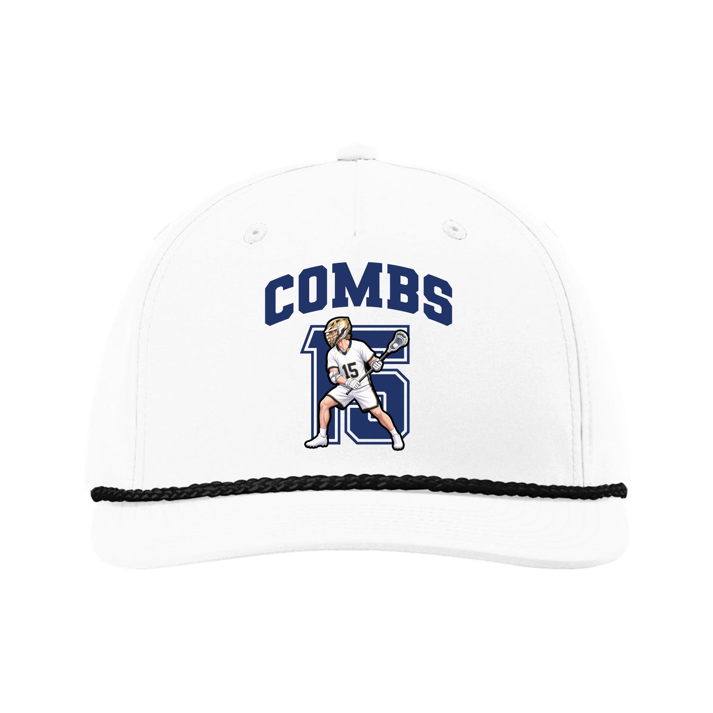 Five-Panel Classic Rope Cap — Number in White