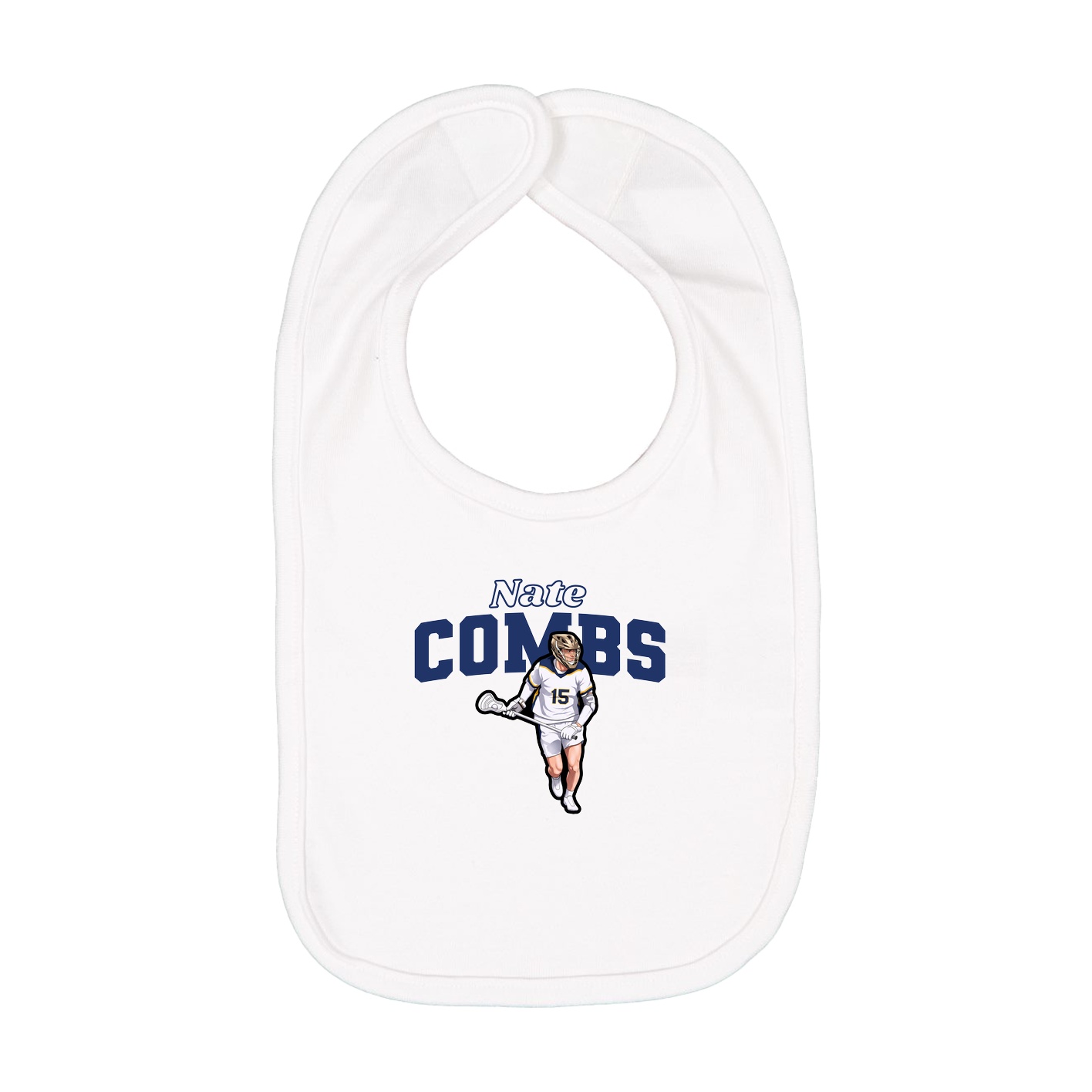 Infant Bib — Name Arch in White