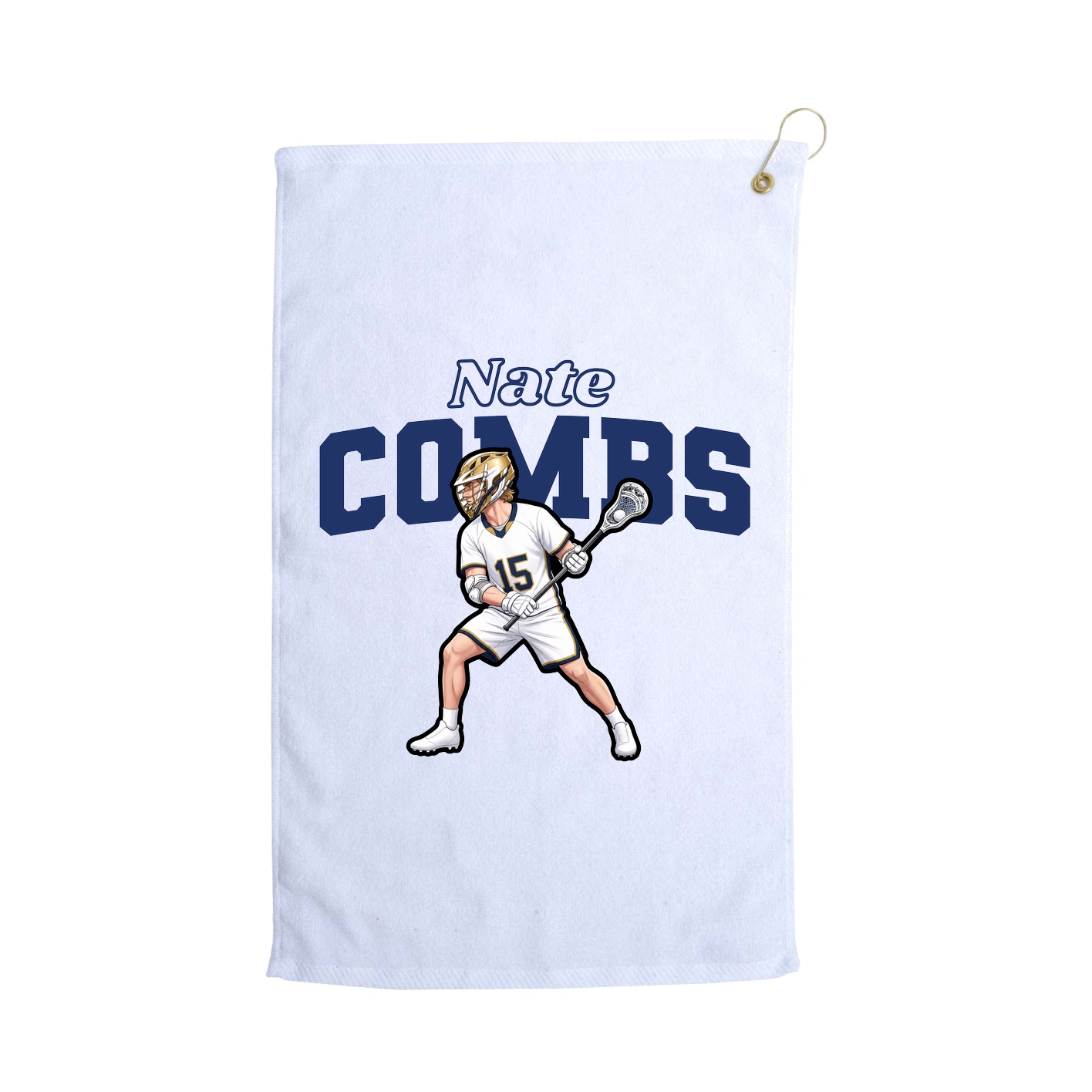 Golf Towel — Name Arch in White