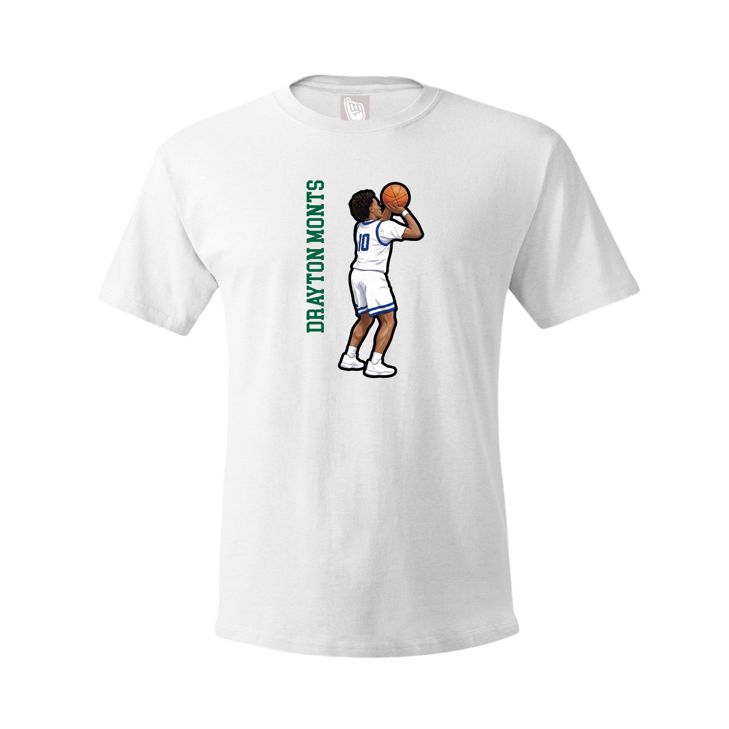 Tee — Name Vertical in White