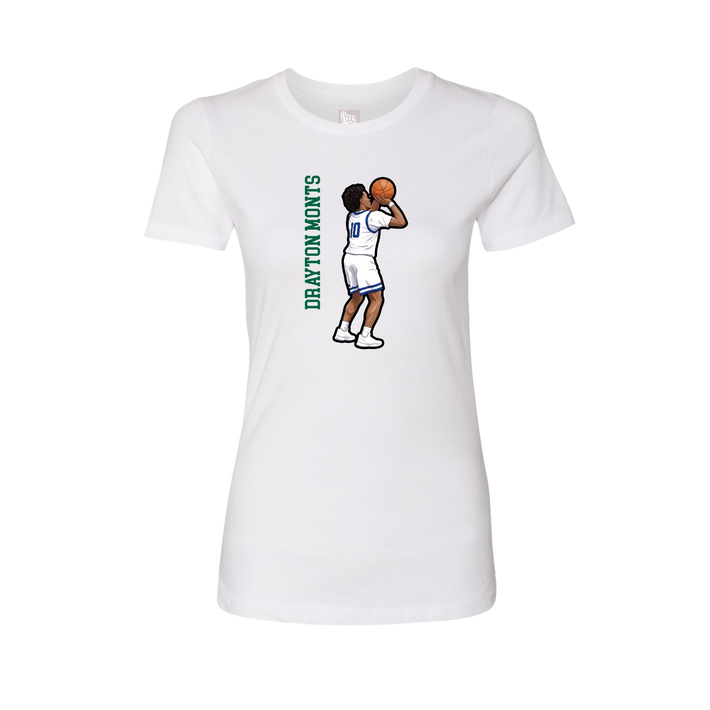 Fitted Women's Tee — Name Vertical in White