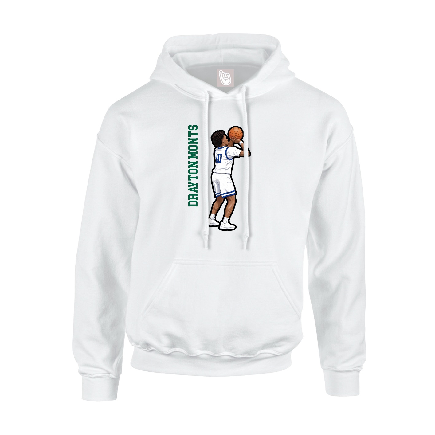 Hoodie — Name Vertical in White
