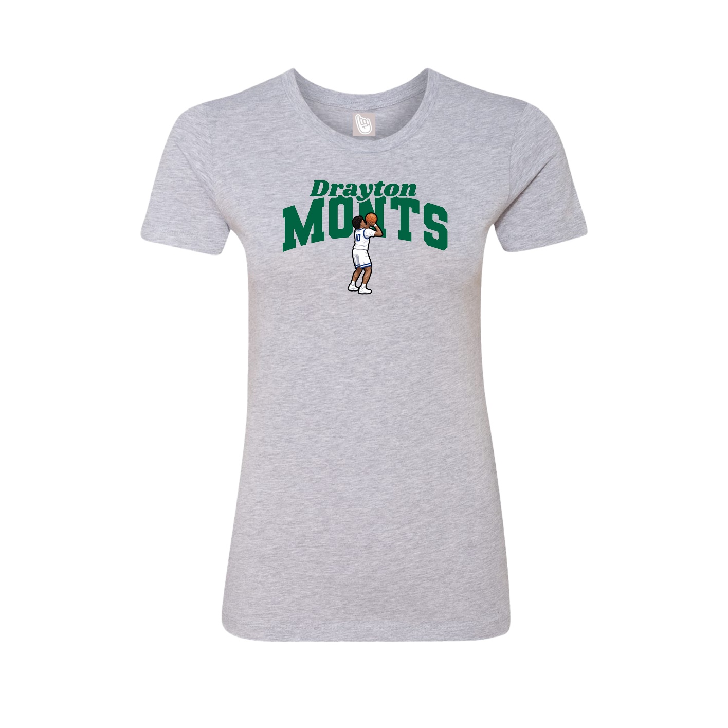 Fitted Women's Tee — Signature Arch in Grey