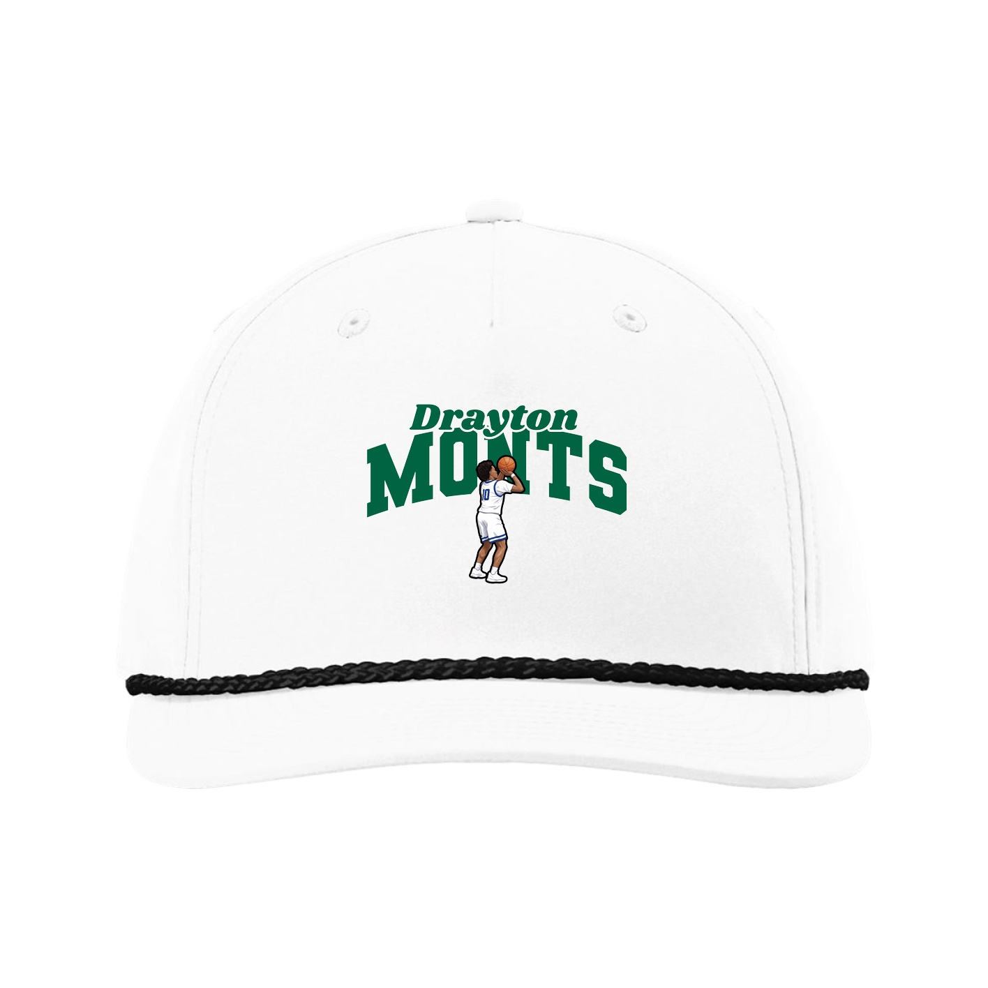 Five-Panel Classic Rope Cap — Signature Arch in White