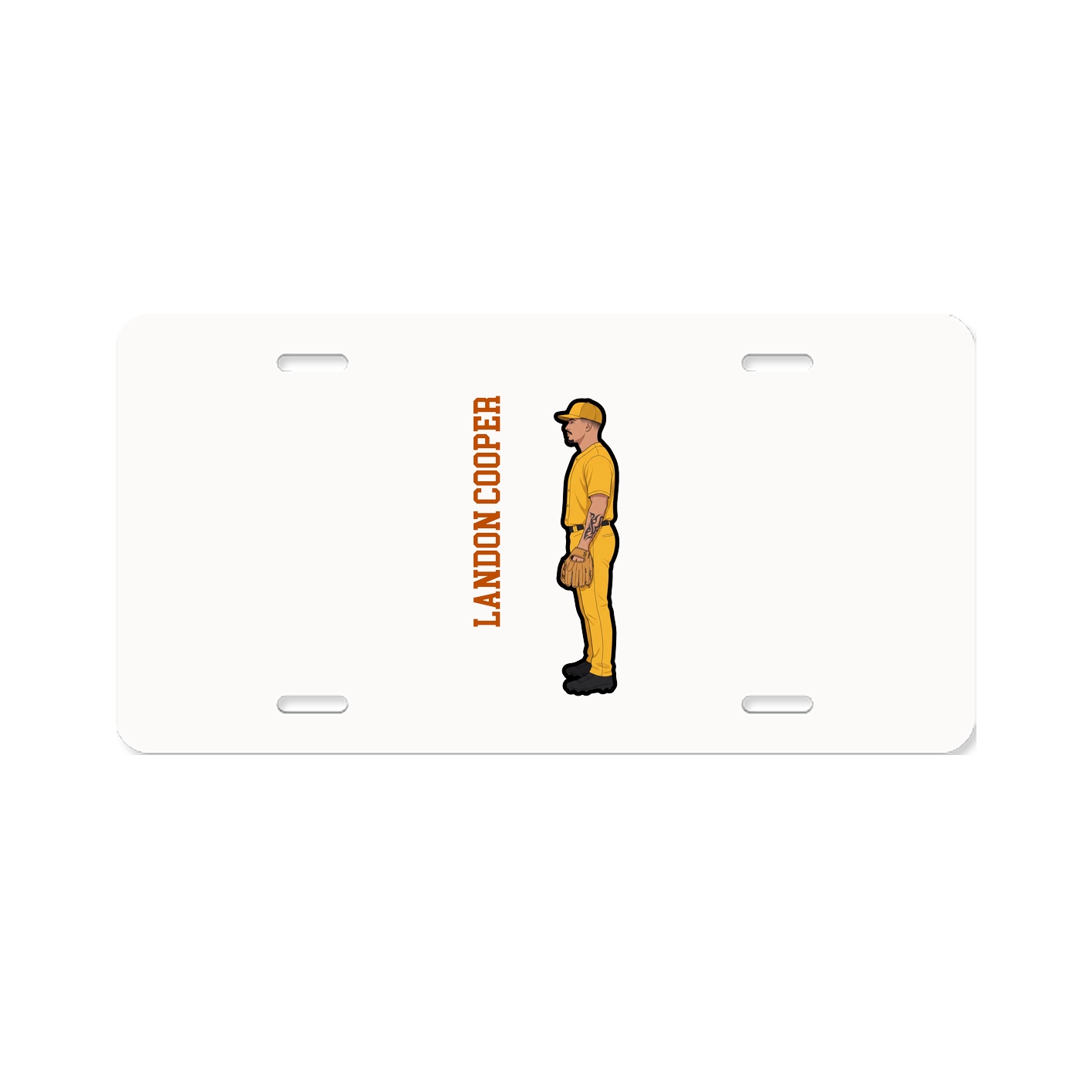 License Plate — Name Vertical in Classic