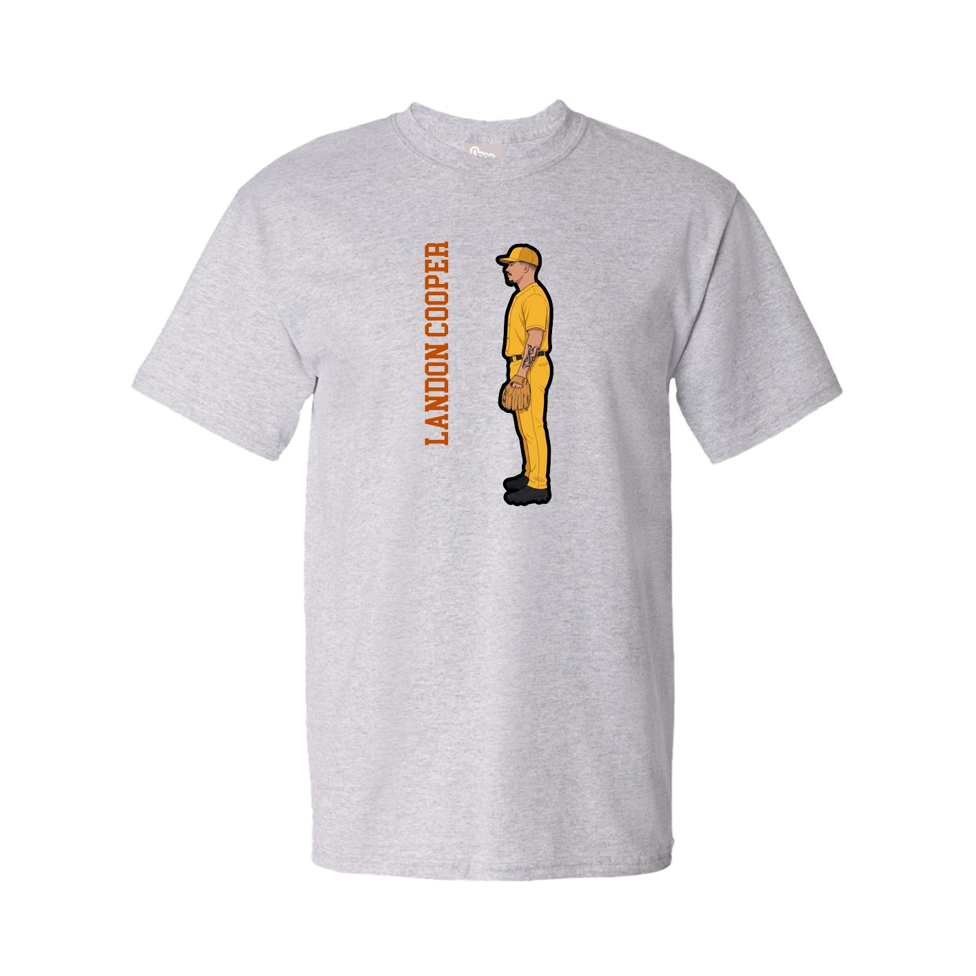 Tee — Name Vertical in Grey