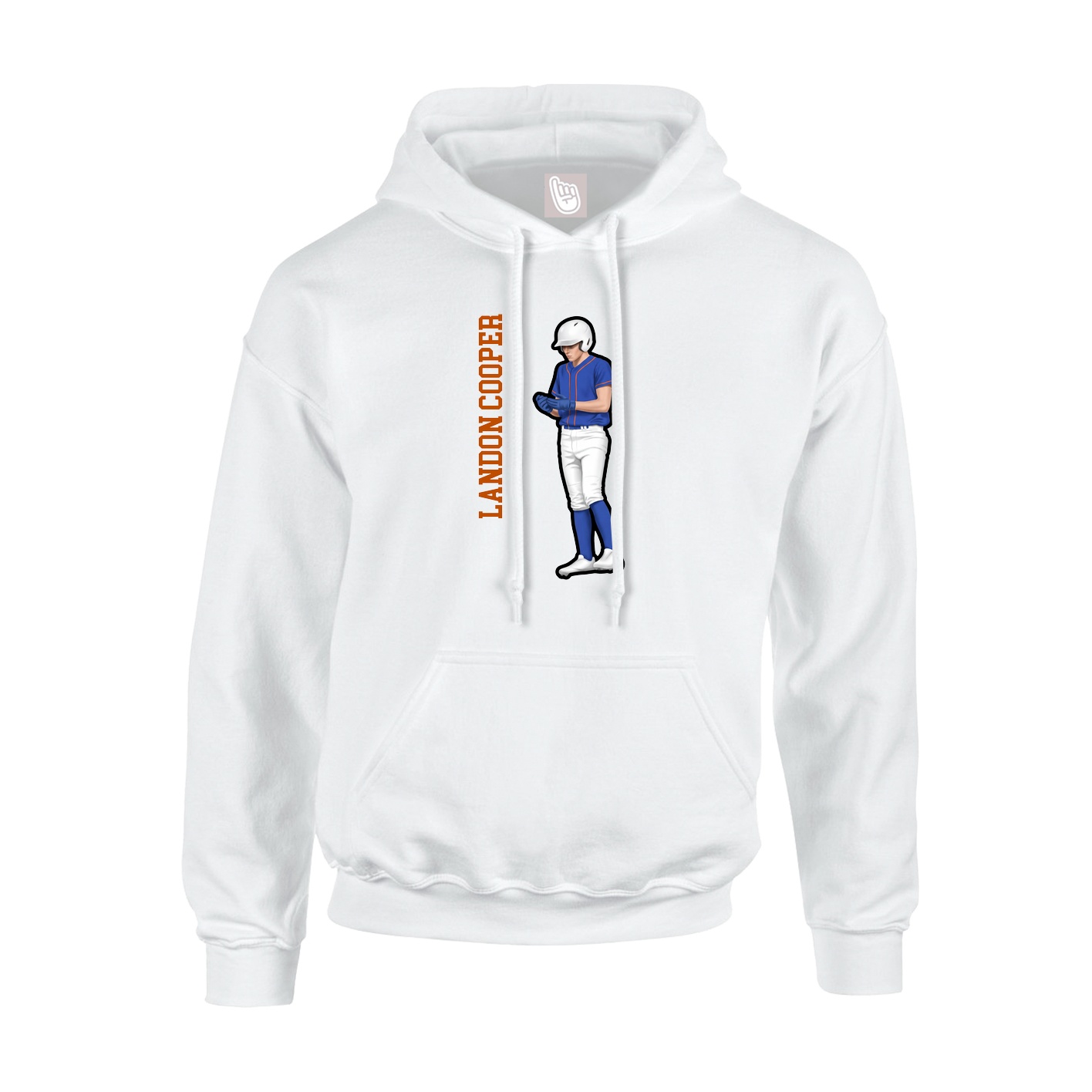 Youth Hoodie — Name Vertical in White