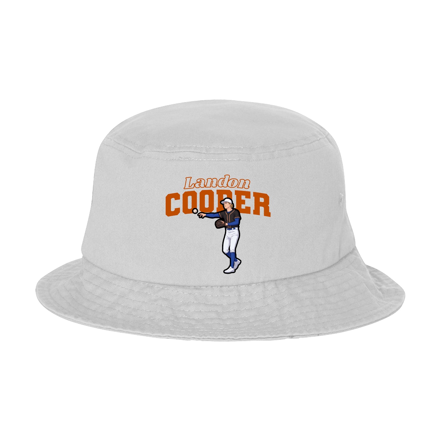 Bucket Cap — Name Arch in White