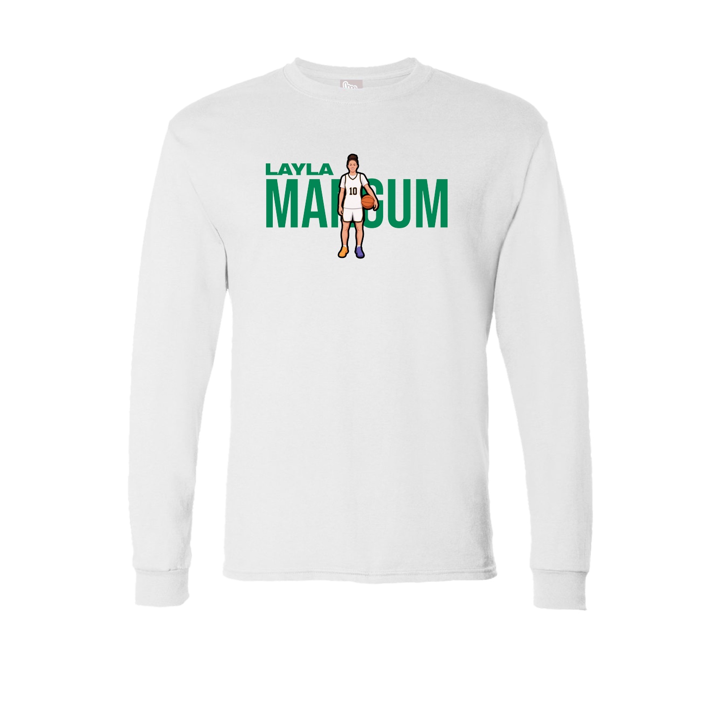 Long Sleeve Tee — Player Name in White