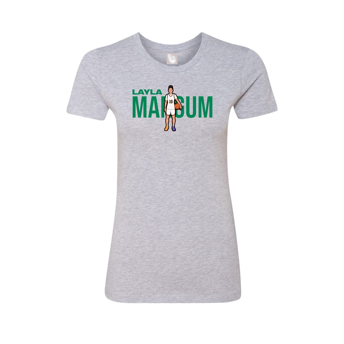 Fitted Women's Tee — Player Name in Grey