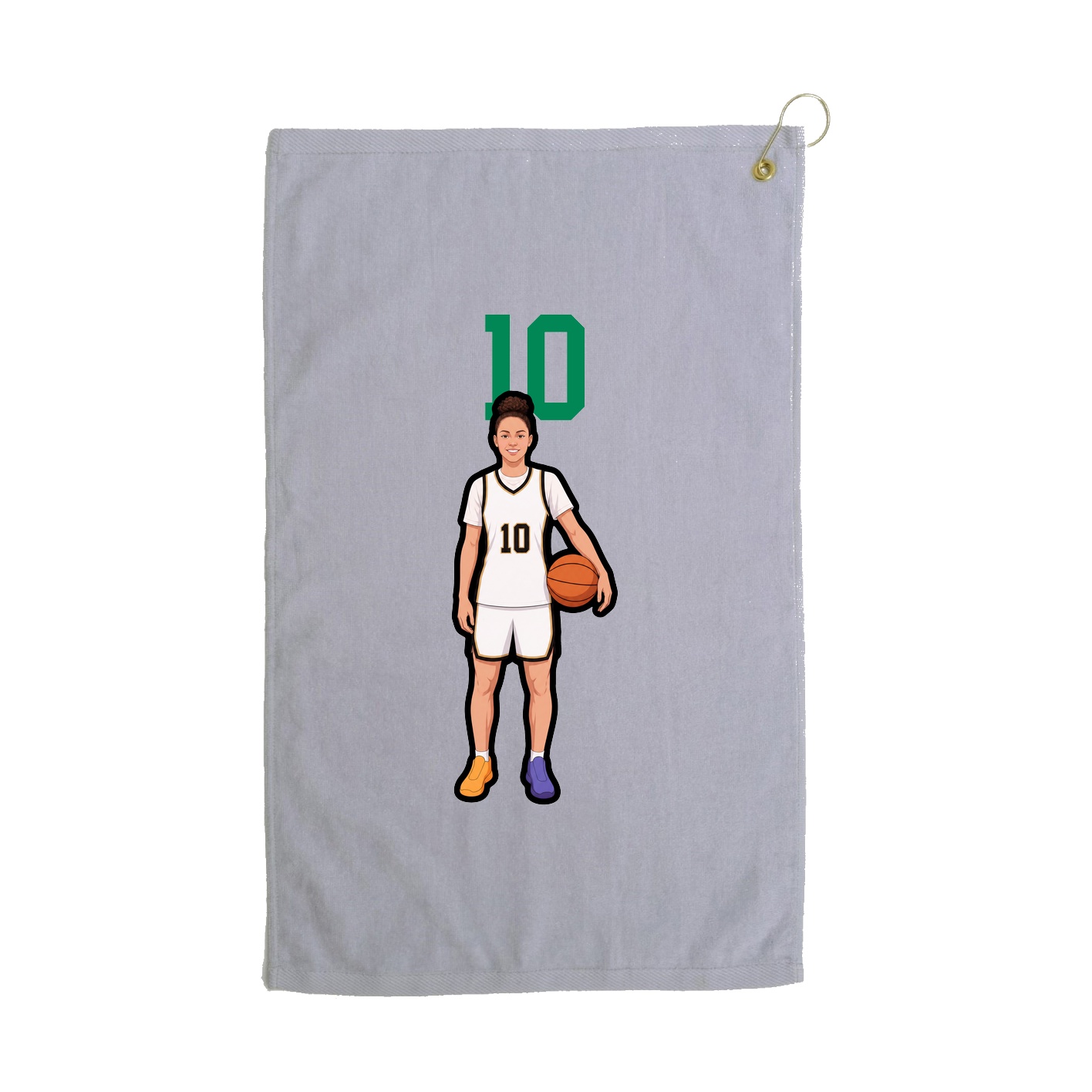 Golf Towel — Number Top in Grey