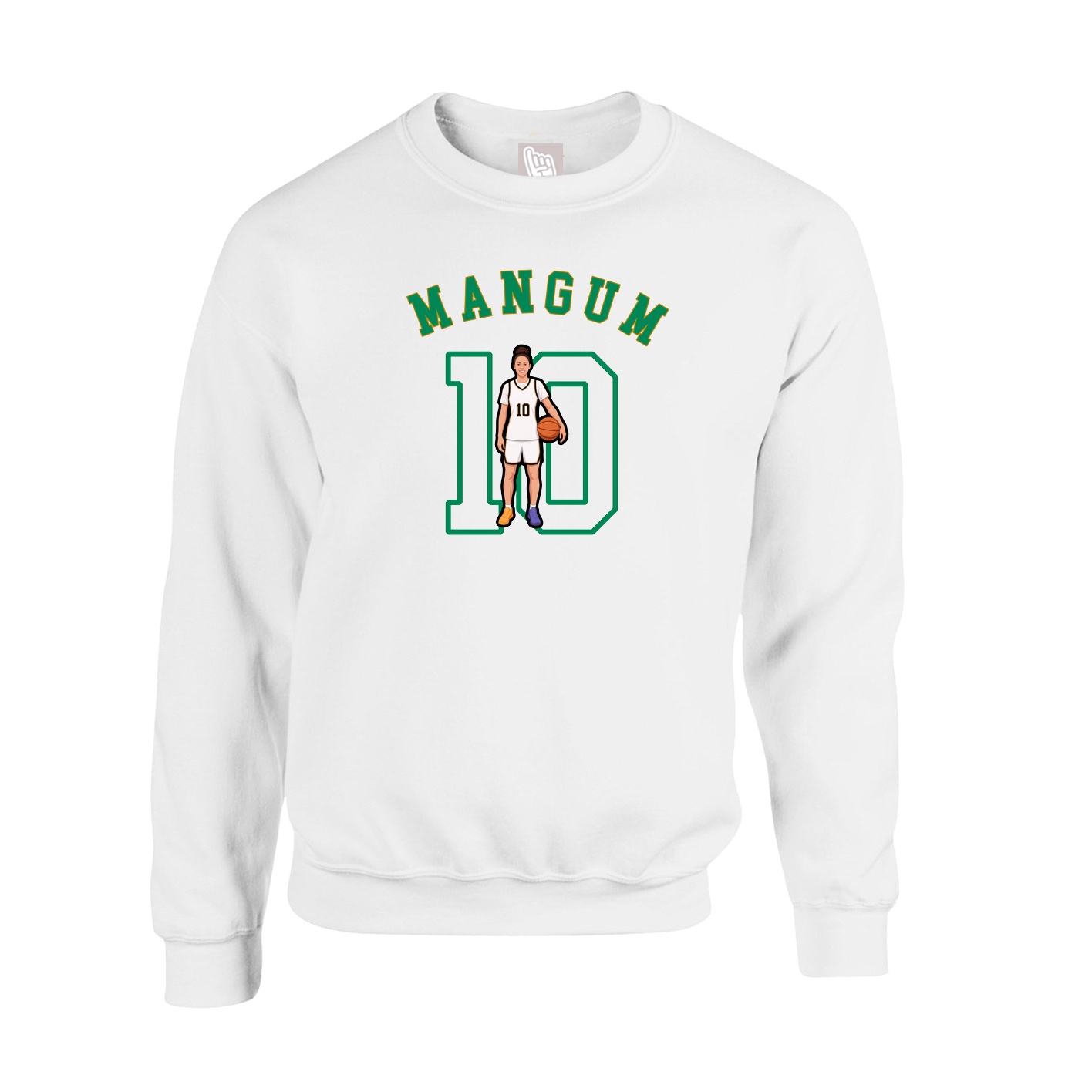 Fleece Crew — Shirsey Arch in White