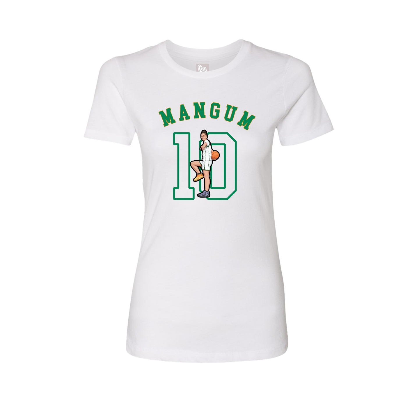 Fitted Women's Tee — Shirsey Arch in White