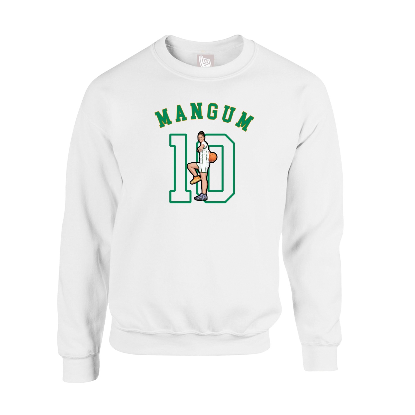 Fleece Crew — Shirsey Arch in White