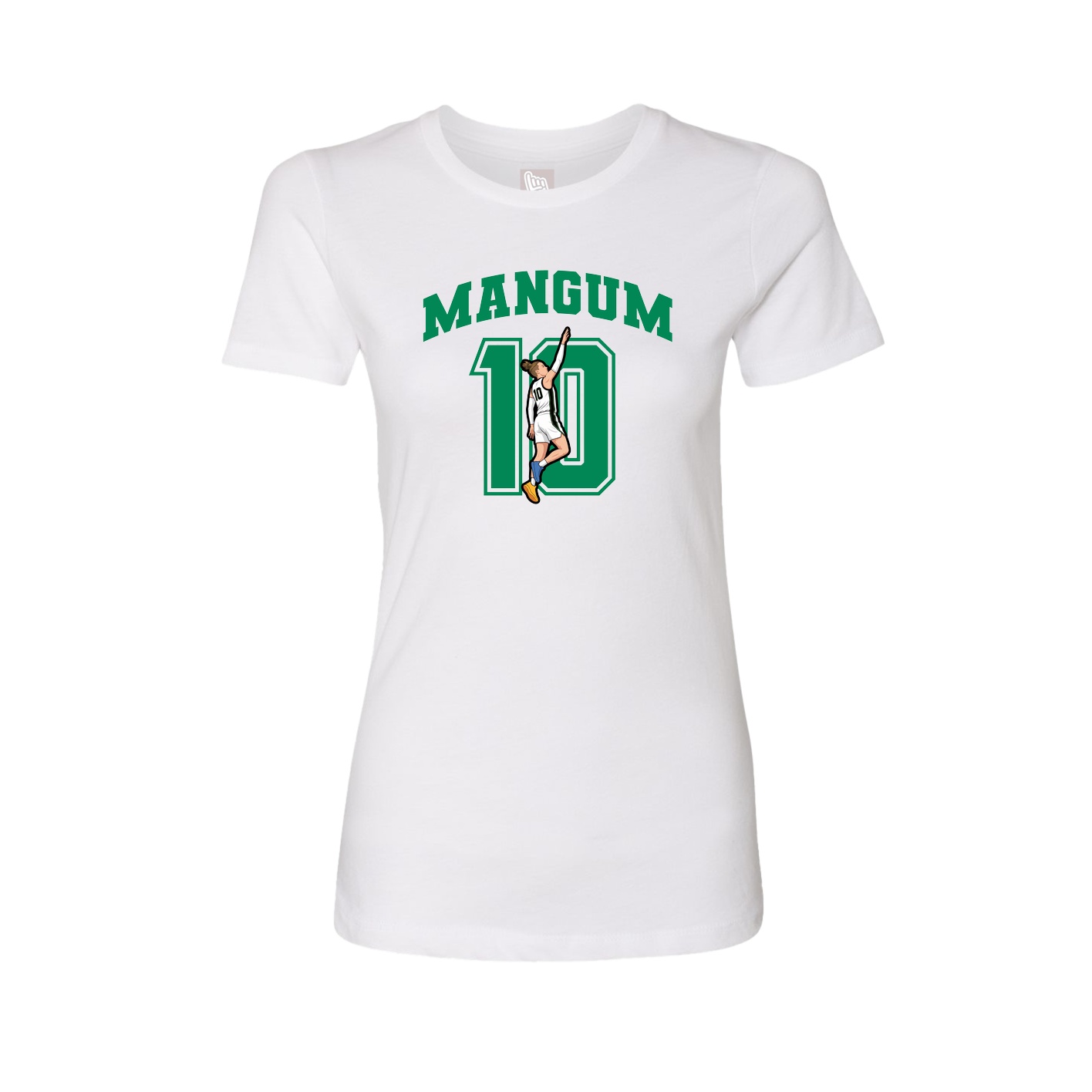 Fitted Women's Tee — Number in White
