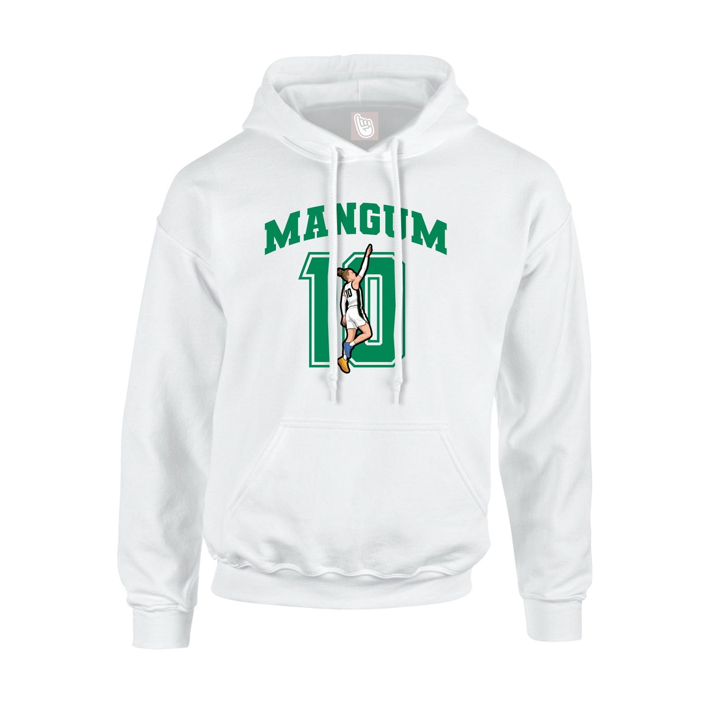 Hoodie — Number in White