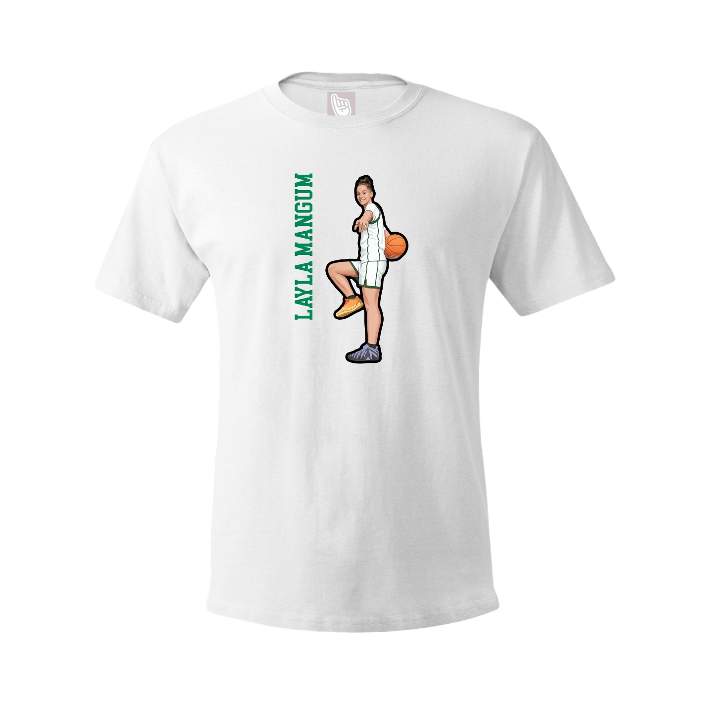 Youth Tee — Name Vertical in White