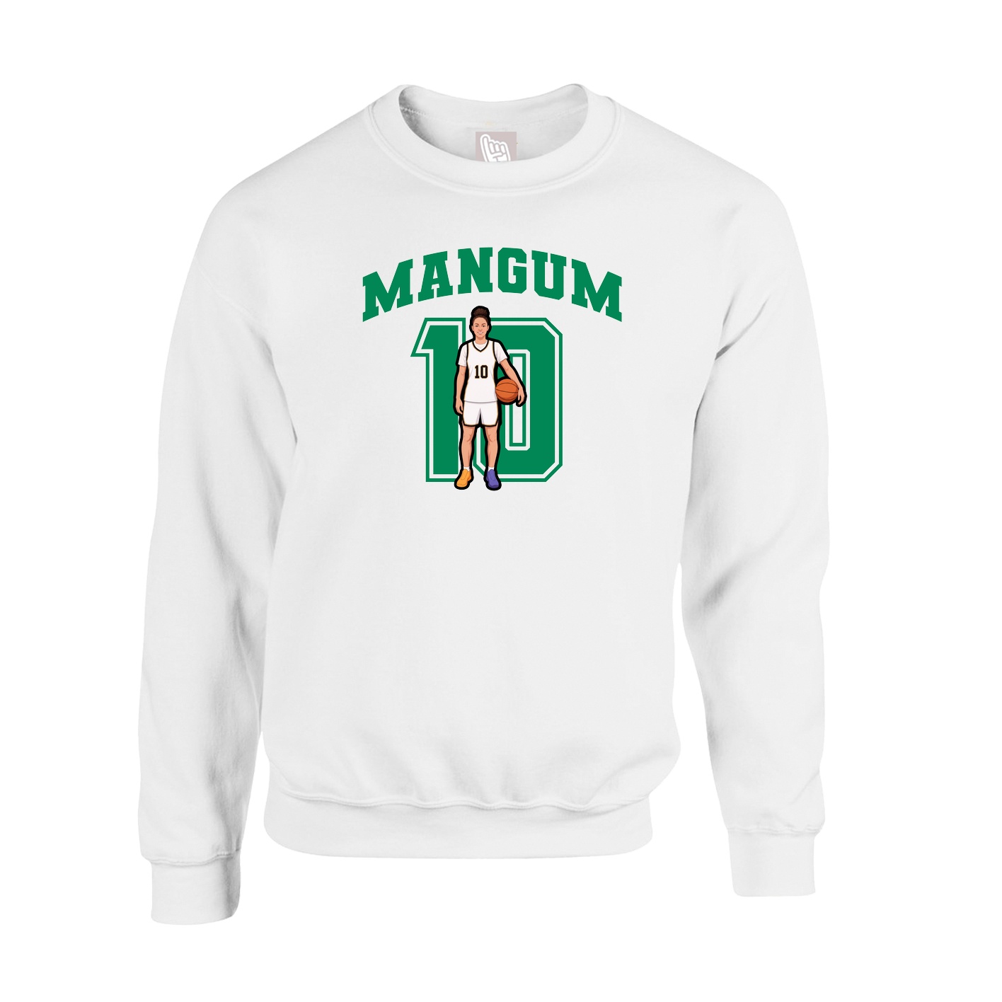 Fleece Crew — Number in White