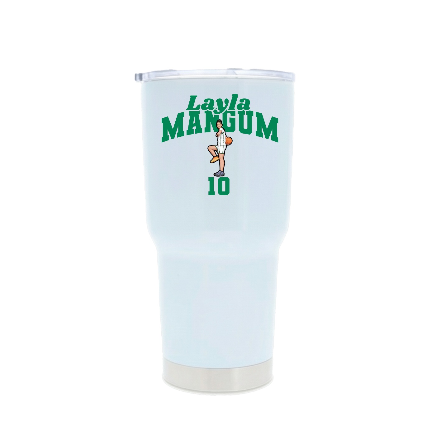 30oz Stainless Steel Tumbler — Signature Arch in White