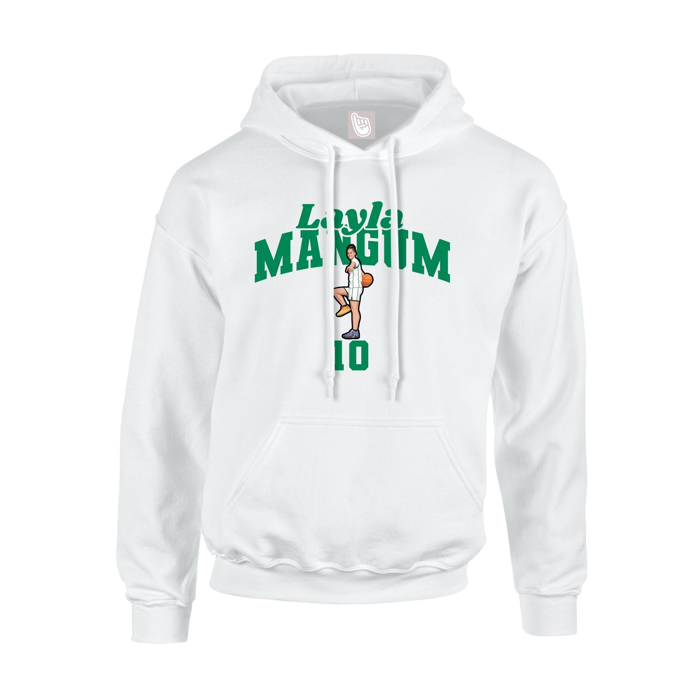 Youth Hoodie — Signature Arch in White