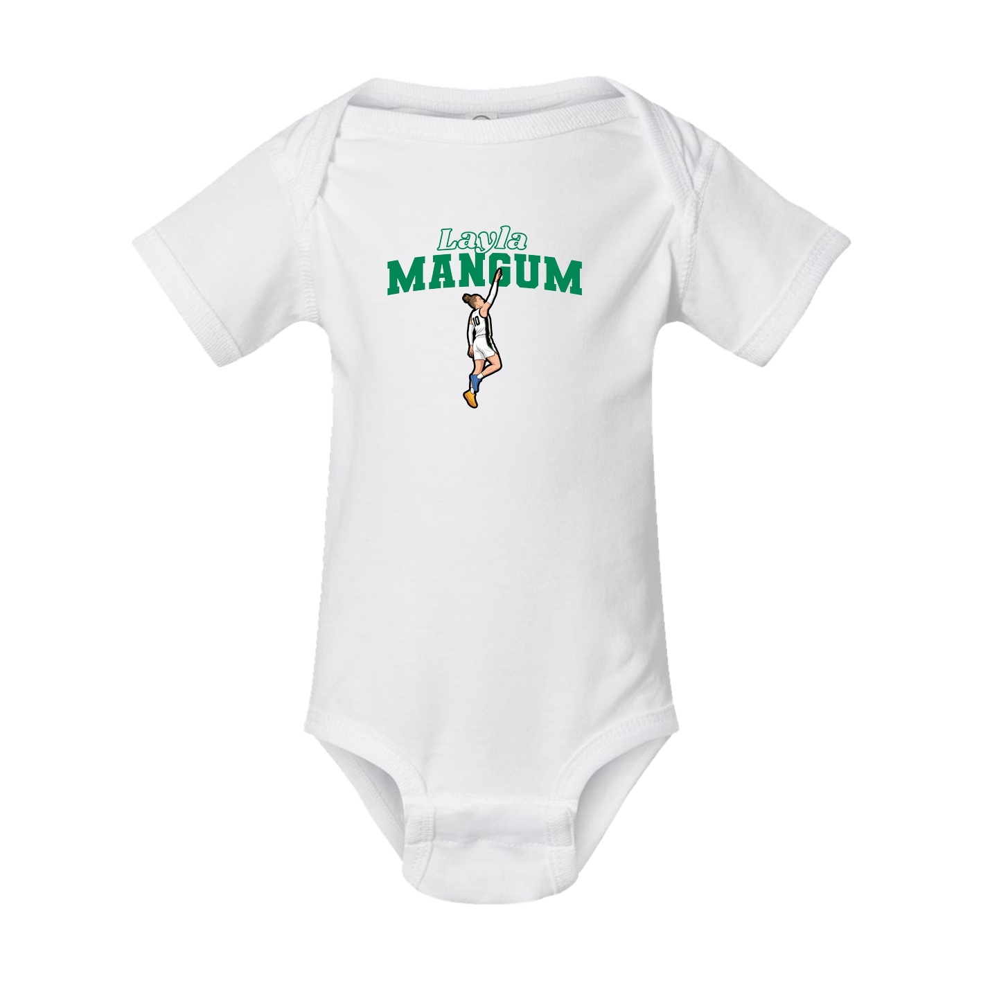 Baby Onesie — Name Arch in White
