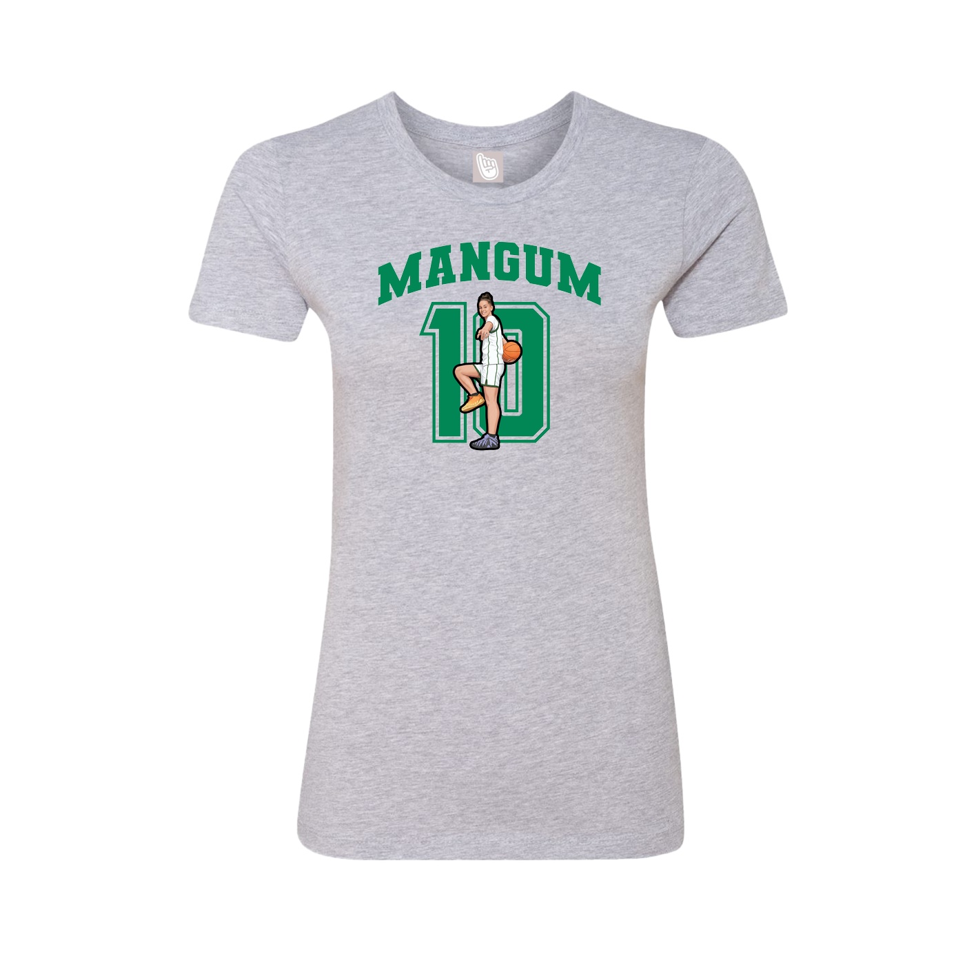 Fitted Women's Tee — Number in Grey