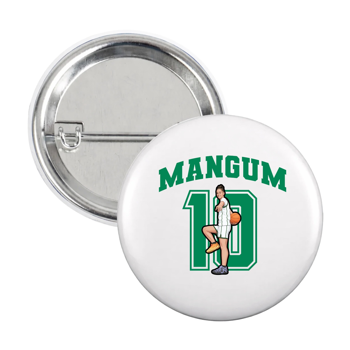 Game Day Button — Number in White