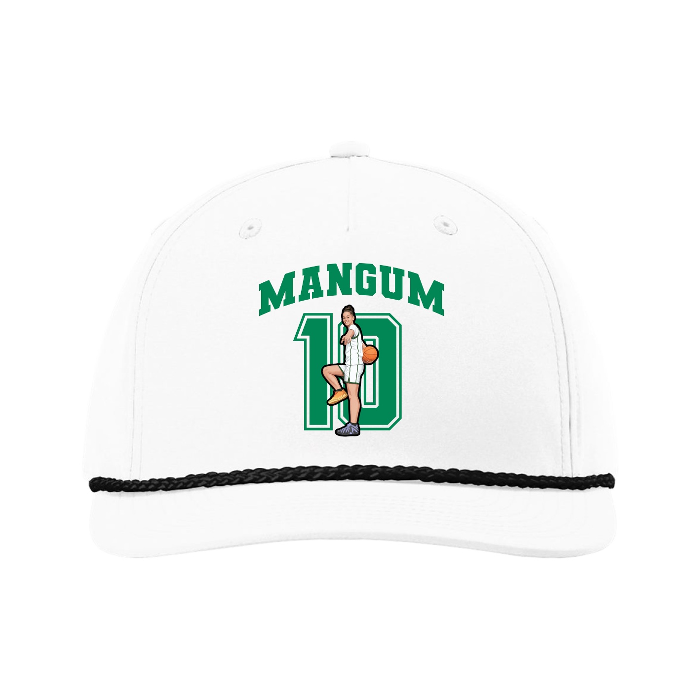 Five-Panel Classic Rope Cap — Number in White