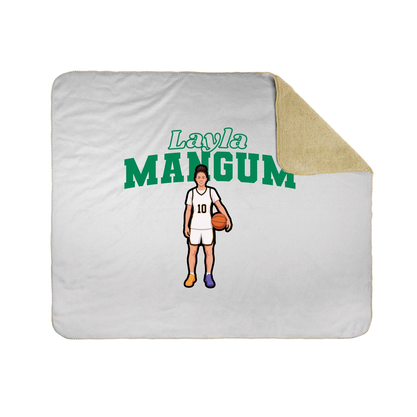 Throw Blanket — Name Arch in White