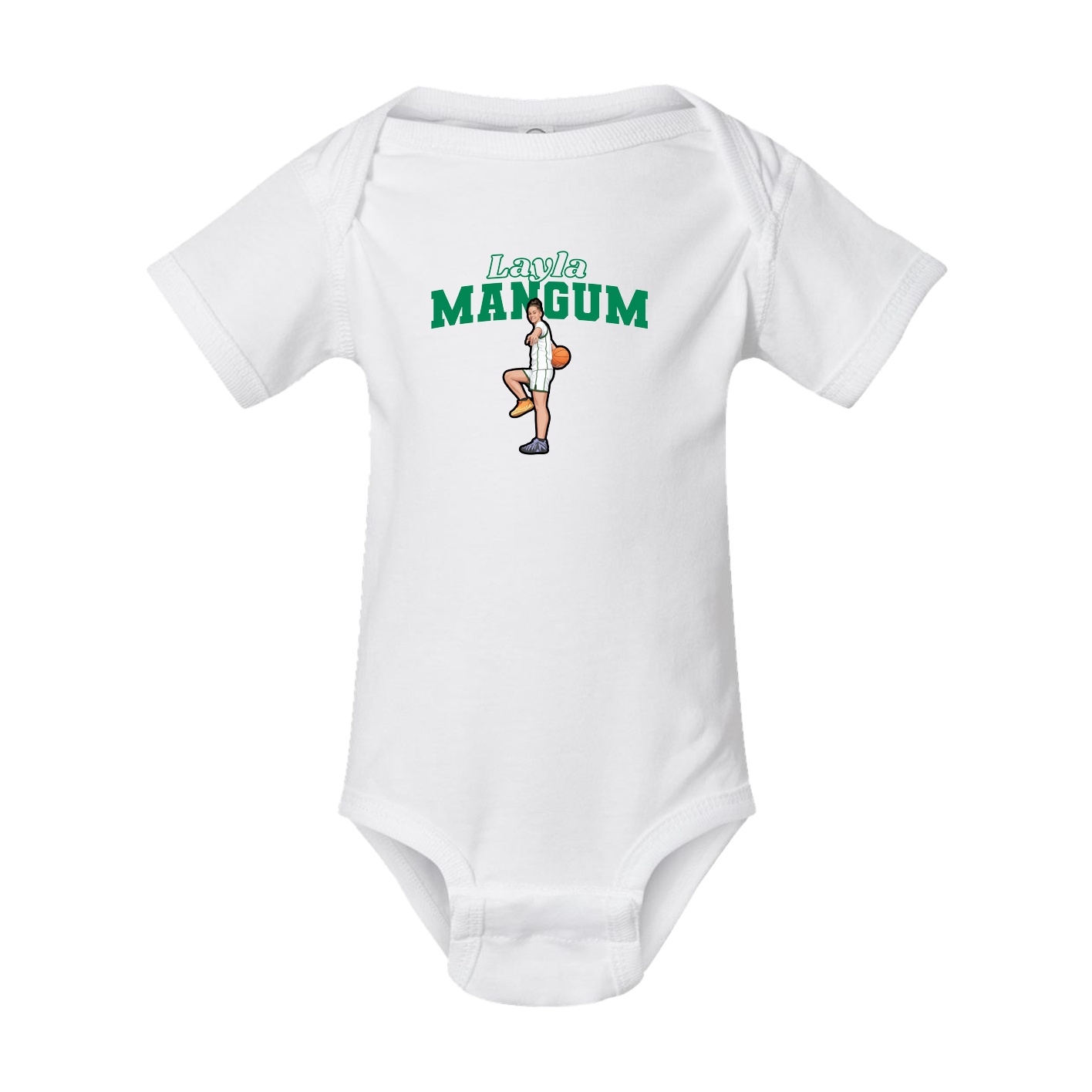 Baby Onesie — Name Arch in White